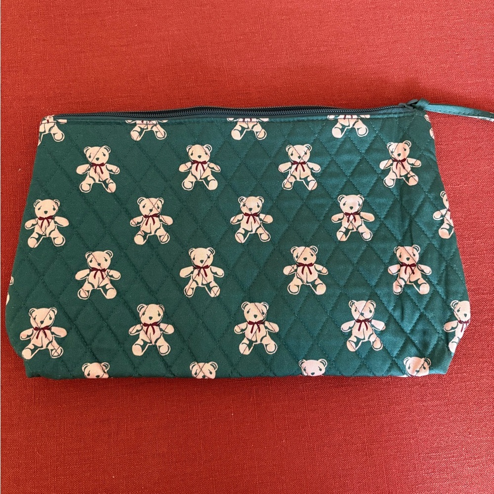 Vera Bradley large pouch in Bear Mosaic cotton gabardine